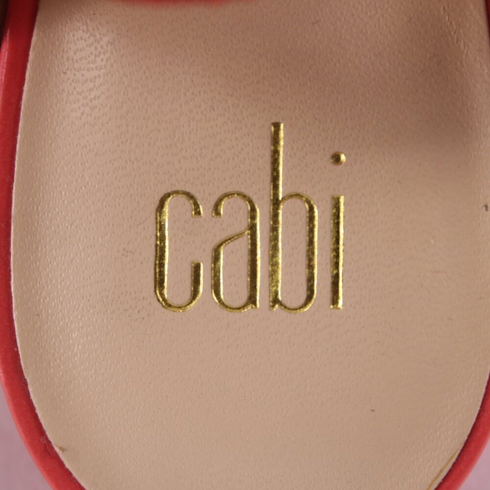 Cabi Heels Tip Toe Sz 7 M Hibiscus Red Knotted Rope Detail Polyester 4" Heels - Picture 14 of 15